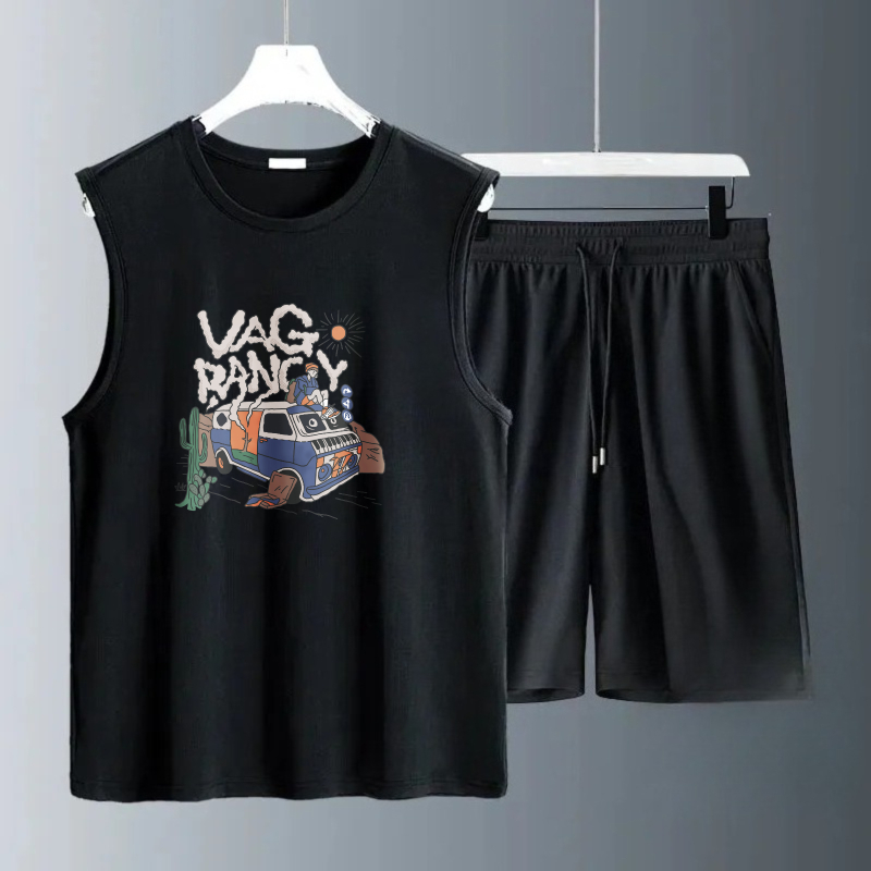 Summer Knit Clothing - Conjuntos de Camisetas Sem Mangas Masculinas
