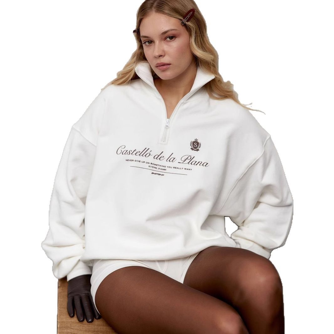 Summer Clothing Old Money - Moletom estampado com letras retrô estilo
