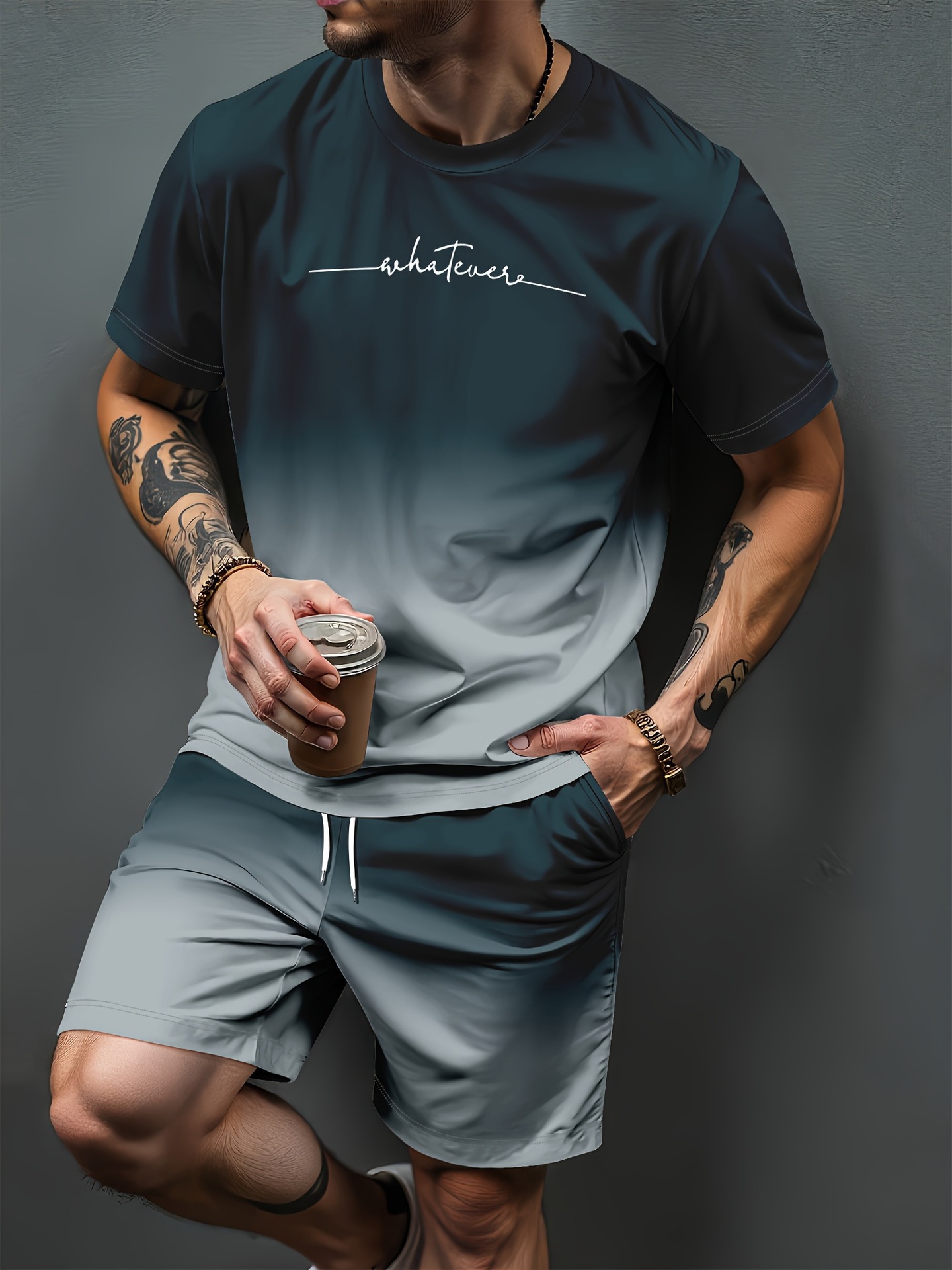 Summer Clothing Modest - Conjuntos de Roupas Esportivas com Estampa