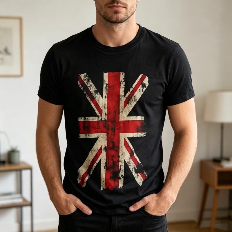 Summer Clothing Uk - Camiseta Gráfica Union Jack Vintage com