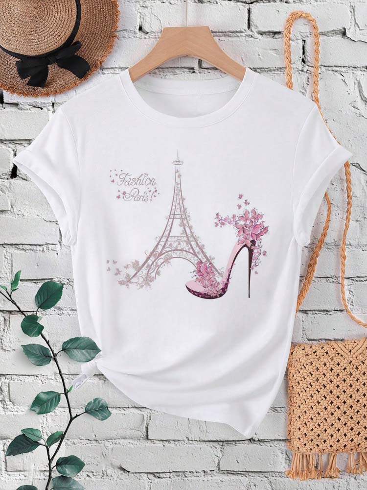Summer Clothing In Paris - Moda paris torre eiffel impressão camiseta