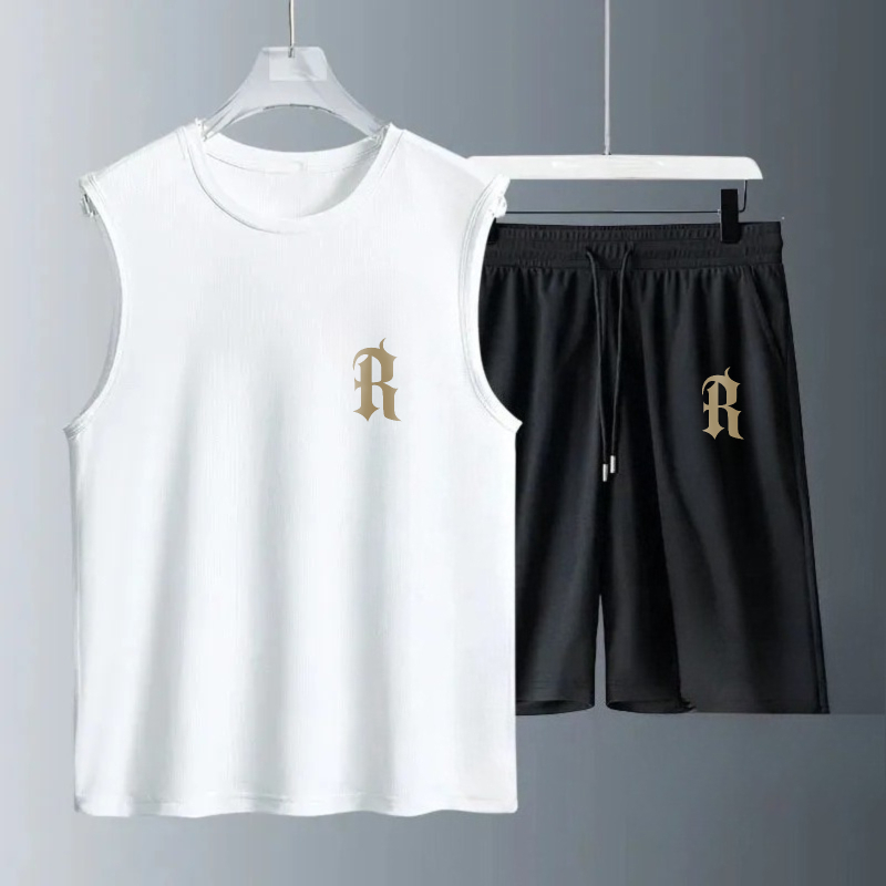 Summer Knit Clothing - Conjuntos de Camisetas Sem Mangas Masculinas