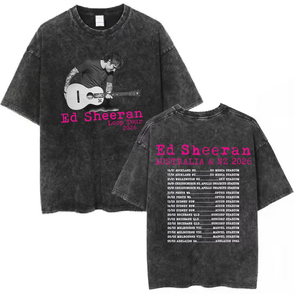 Summer Clothing Women Australia - Camiseta Vintage Lavada Ed Sheeran Loop