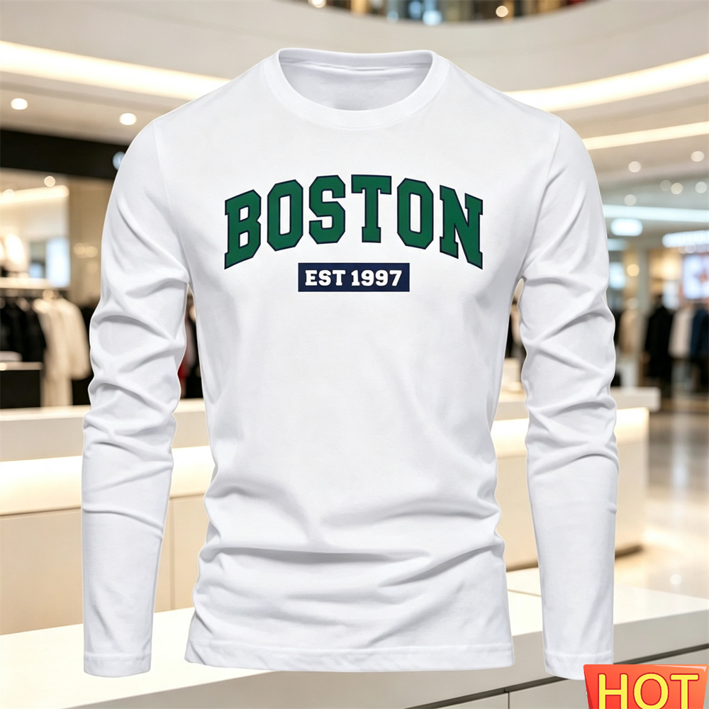 Summer Knit Clothing - Camiseta masculina de manga comprida, outono-verão,