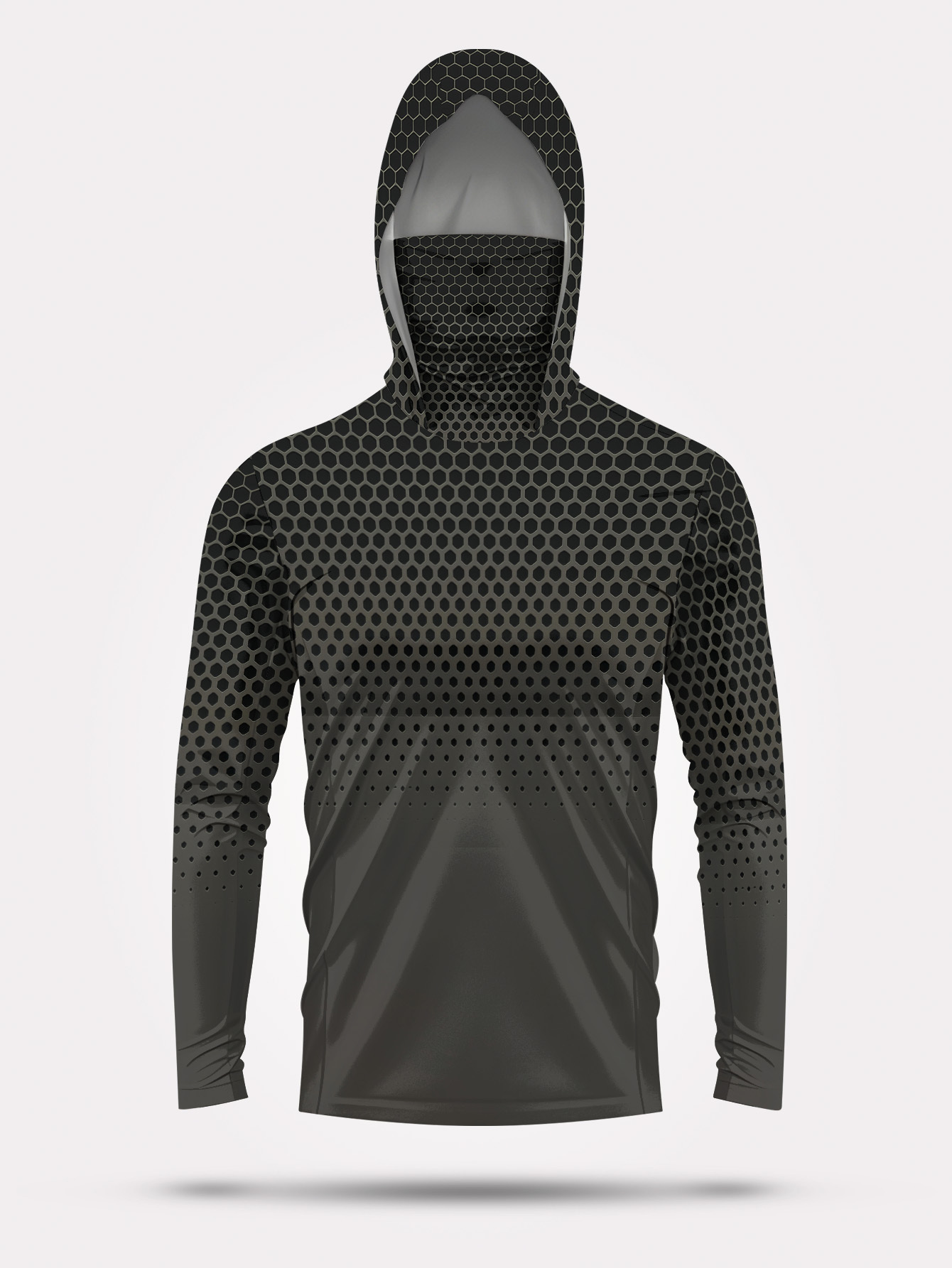 Summer Knit Clothing - Camisa de pesca masculina com capuz,