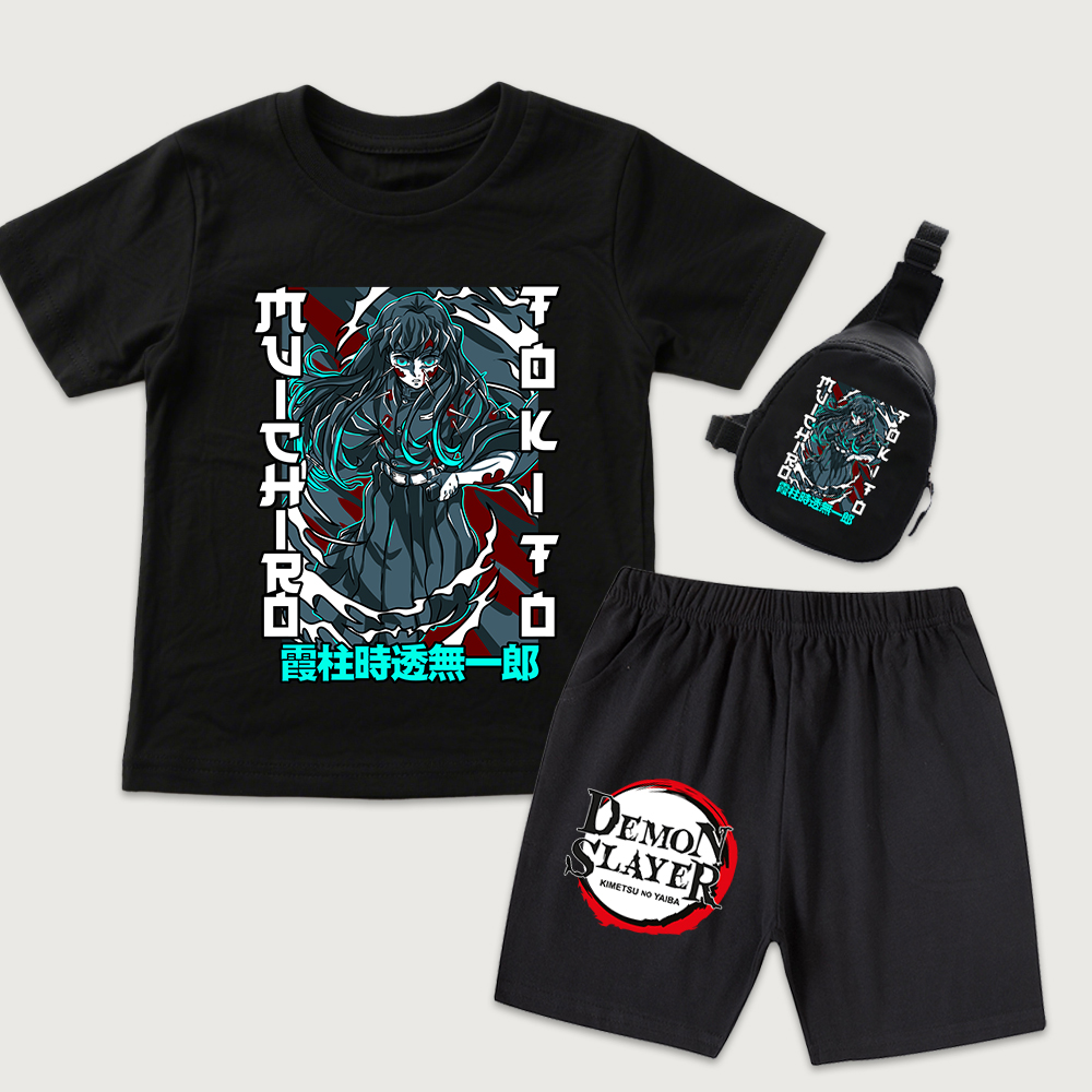 Summer Clothing For Baby Boy - Conjunto de 3 Peças Demon Slayer