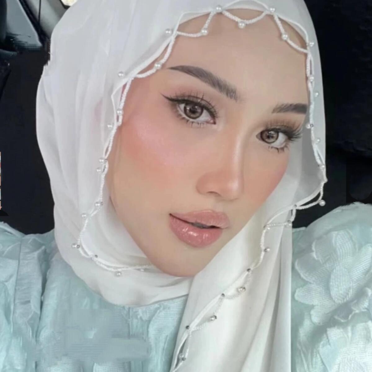 Summer Clothing Hijab - Lenço Hijab Liso de Chiffon Pérola,