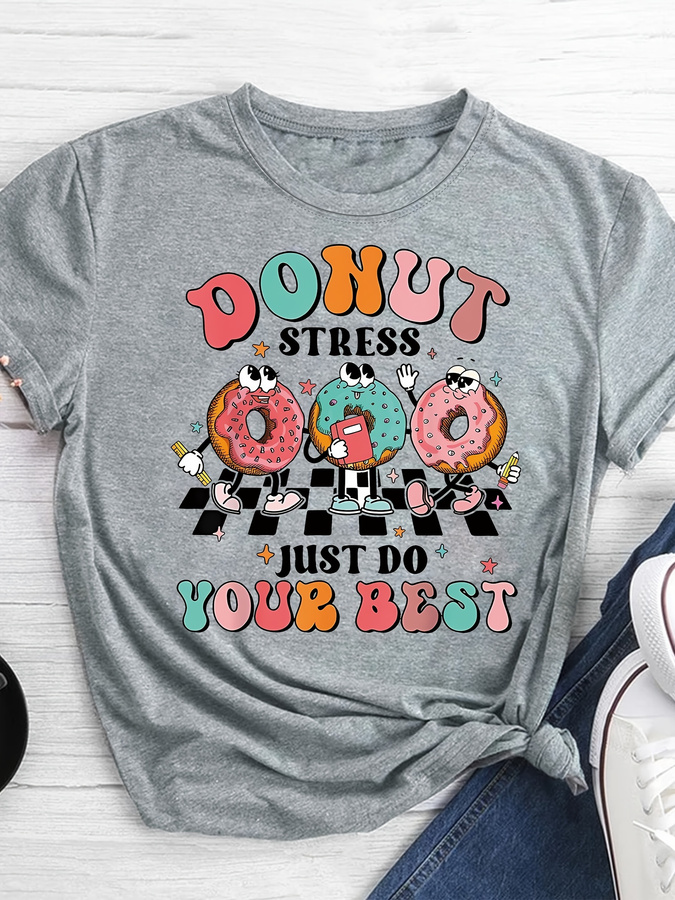Summer Clothing Trends 2025 Women'S - Camiseta com estampa de donut de