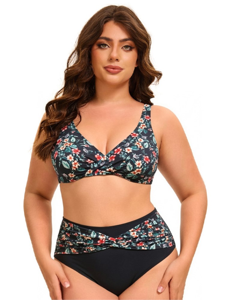 Bikini Set Push Up - Biquíni Plus Size de Cintura Alta