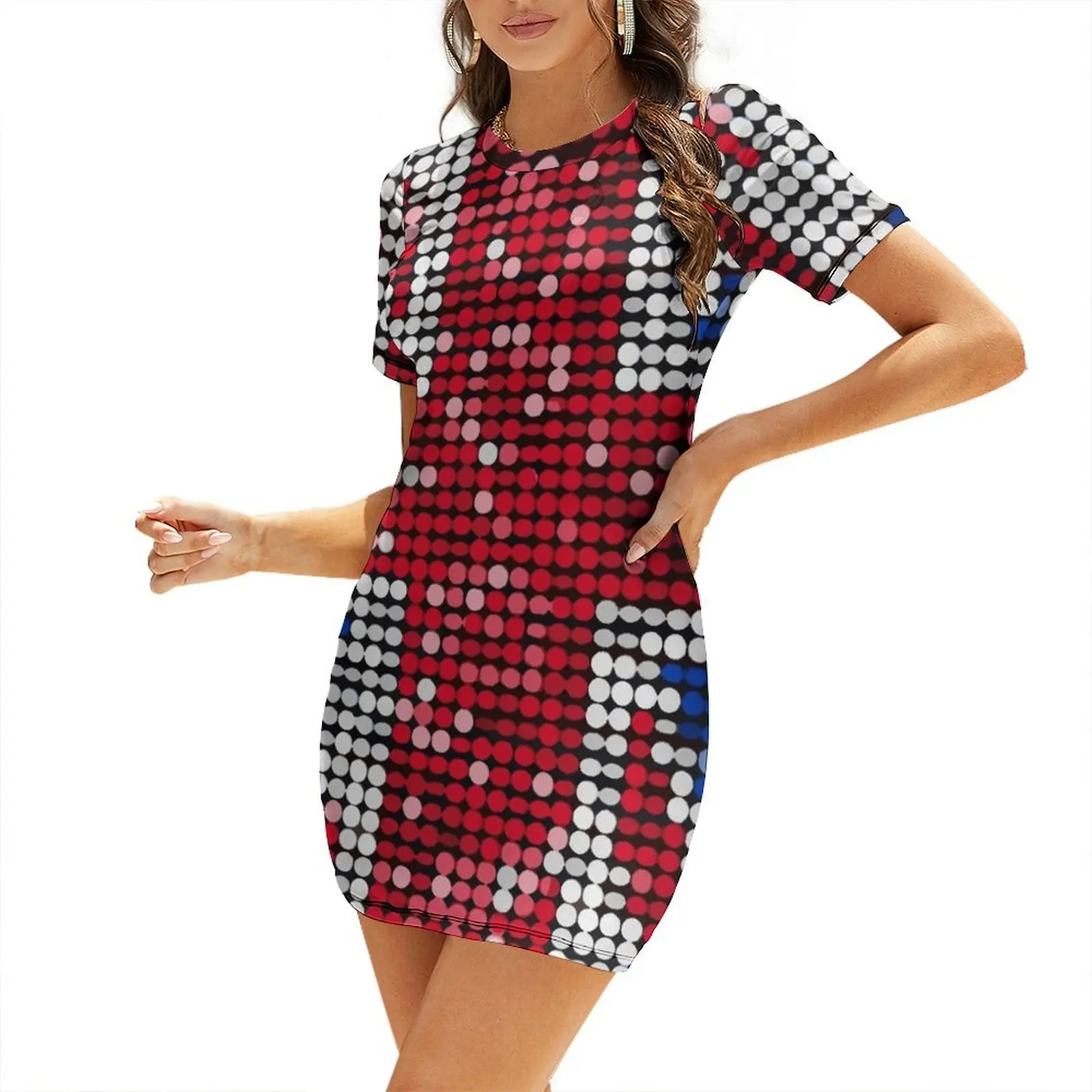 Summer Clothing Women Uk - Vestido curto com lantejoulas da bandeira