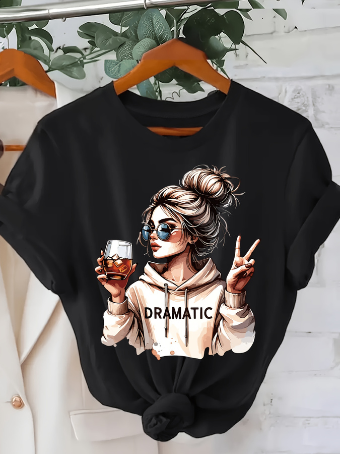 Summer Clothing Trends 2025 Women'S - Camiseta Feminina Estampada de Manga Curta