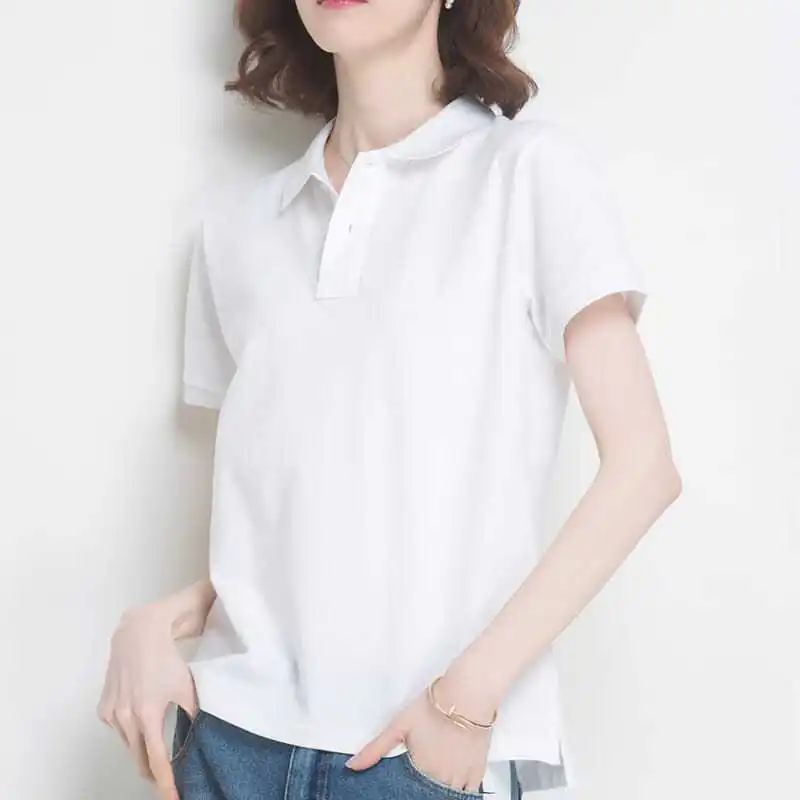 Summer Clothing Trends 2025 Women'S - Camisa polo feminina com botão branco