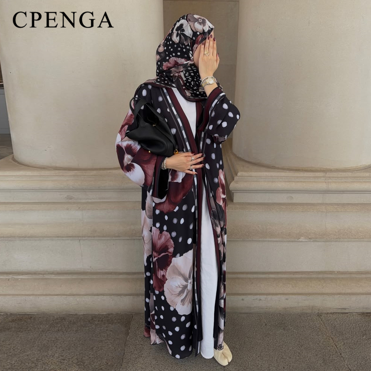 Summer Clothing Hijab - Abaya Floral de Duas Peças com
