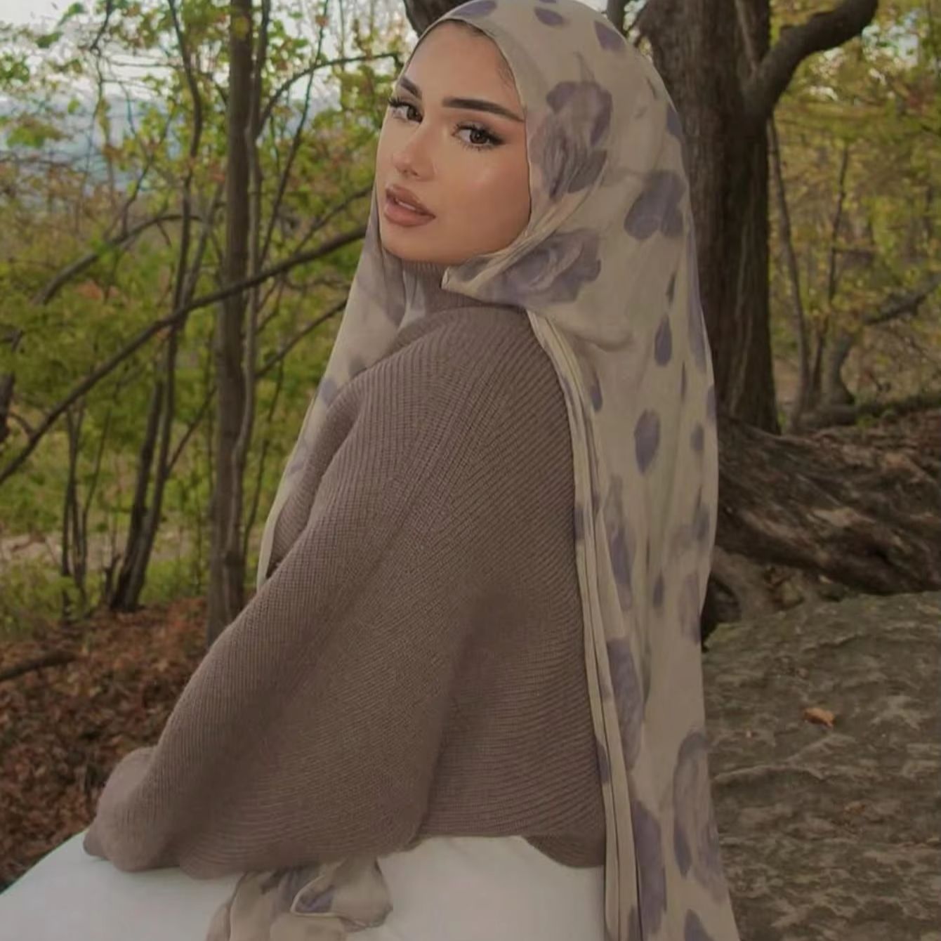 Summer Clothing Hijab - Hijab de algodão estampado, novo lenço