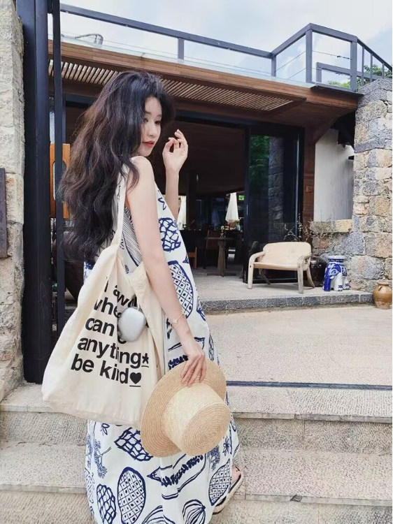 Vestido Feminino Solto de Verã - Summer Clothing Tagline avaliação e preço