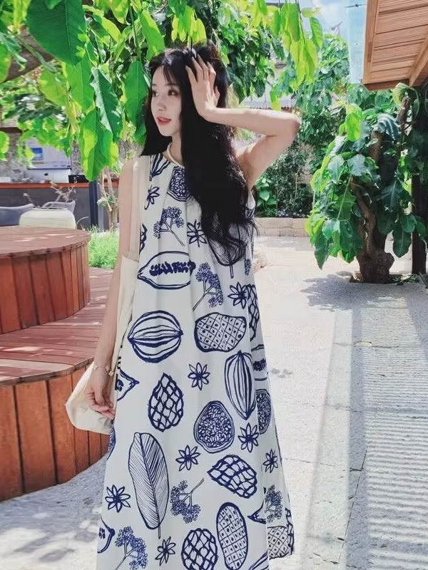 Vestido Feminino Solto de Verã - Summer Clothing Tagline avaliação e preço