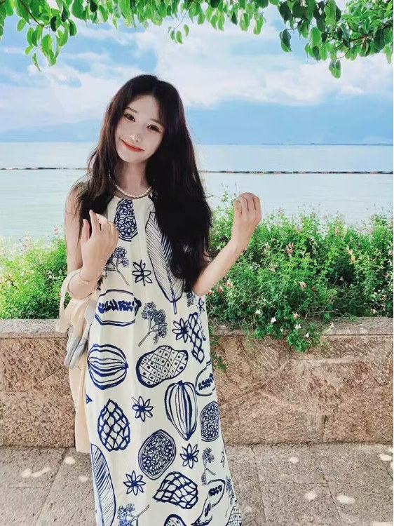 Vestido Feminino Solto de Verã - Summer Clothing Tagline avaliação e preço