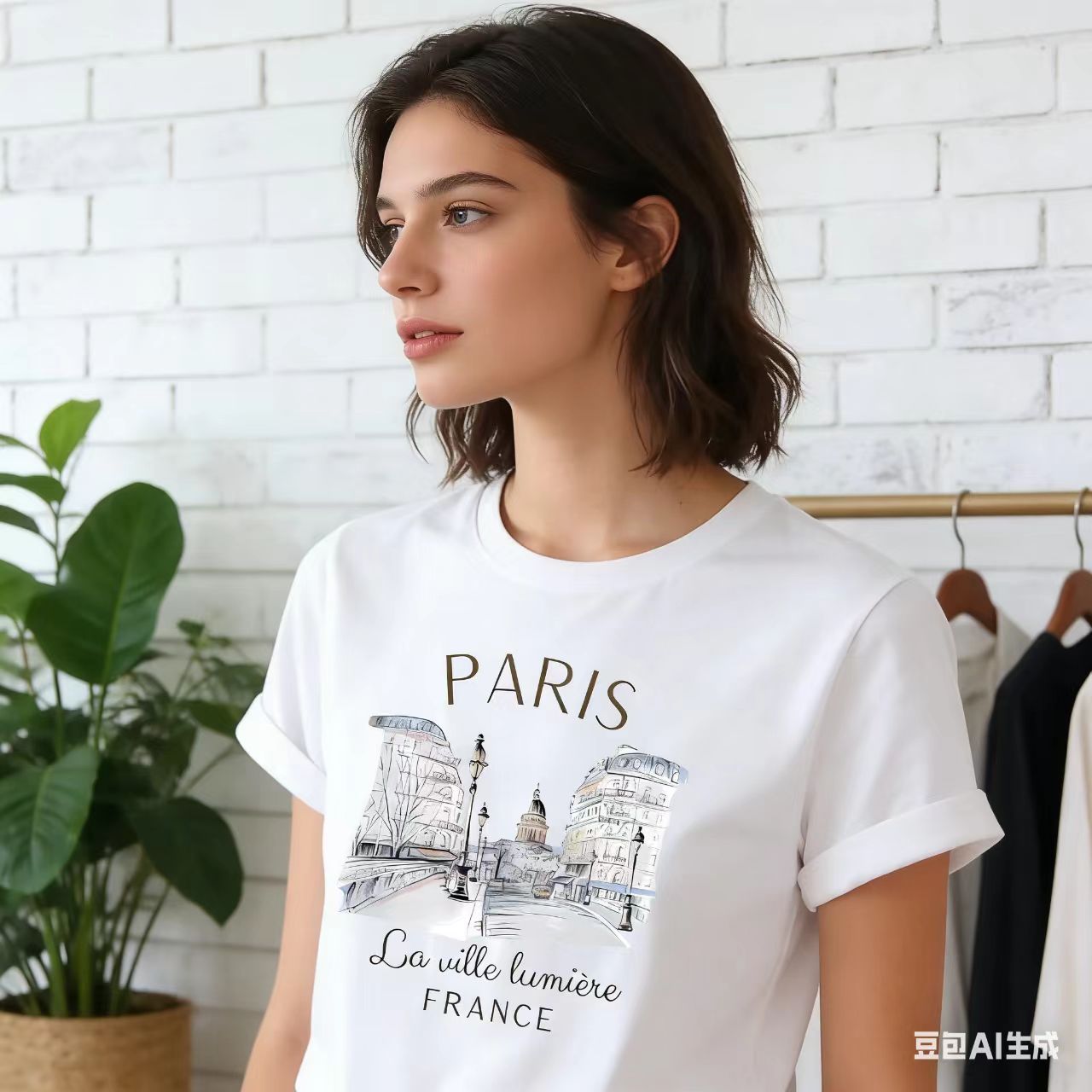 Camiseta feminina branca com e - Summer Clothing In Paris avaliação e preço