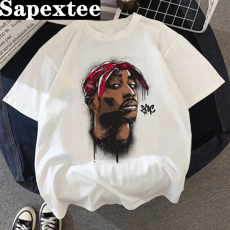 tupac top tees verão topo femi - Summer Grunge Clothing avaliação e preço