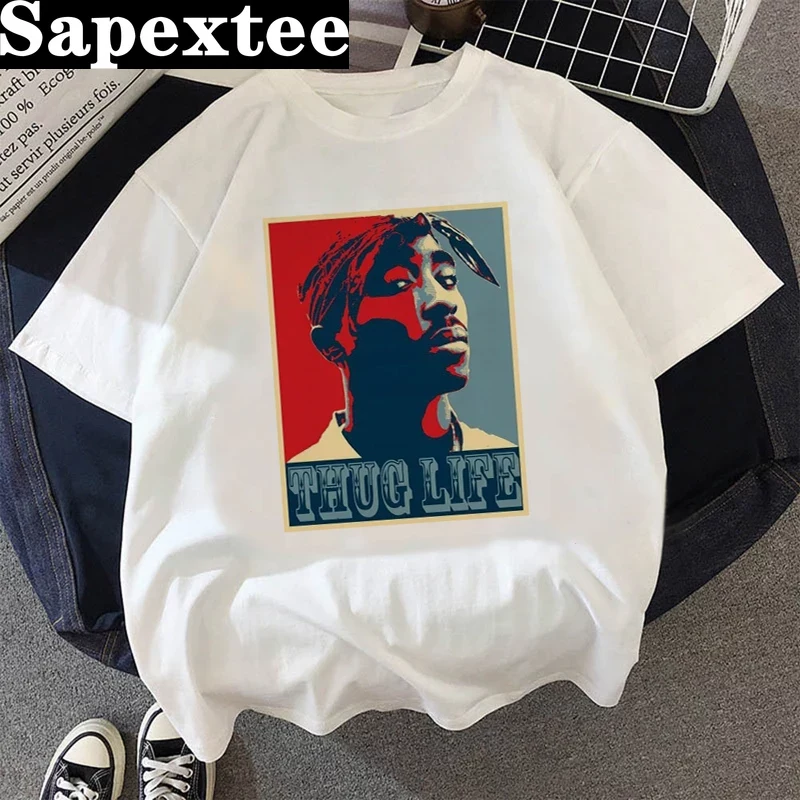 tupac top tees verão topo femi - Summer Grunge Clothing avaliação e preço