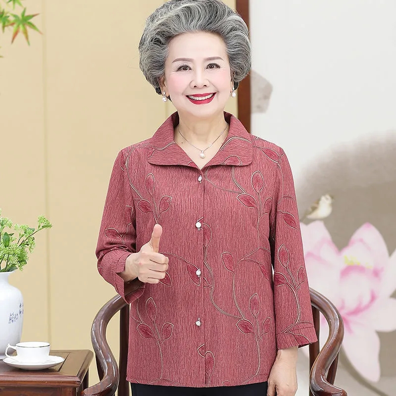 Velha senhora camisa de manga  - Summer Clothing Old Money avaliação e preço