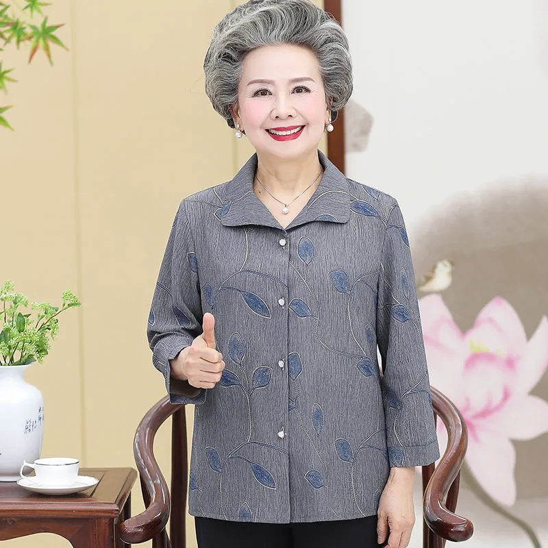 Velha senhora camisa de manga  - Summer Clothing Old Money avaliação e preço