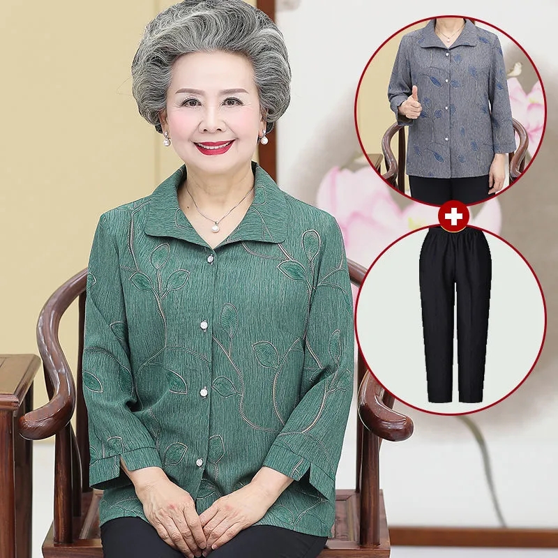 Velha senhora camisa de manga  - Summer Clothing Old Money avaliação e preço