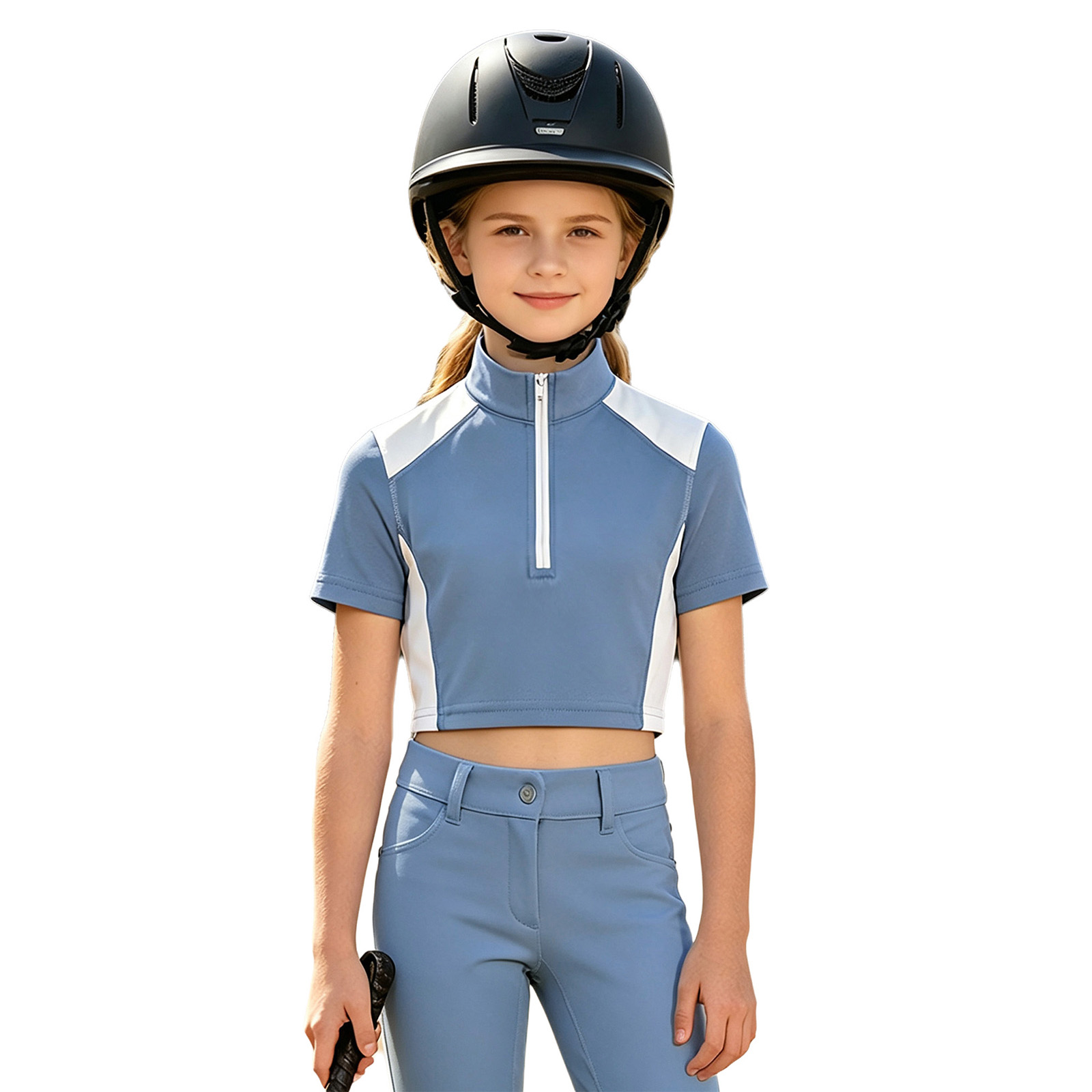 Camisa Equestre para Meninas,  - Summer Equestrian Clothing avaliação e preço