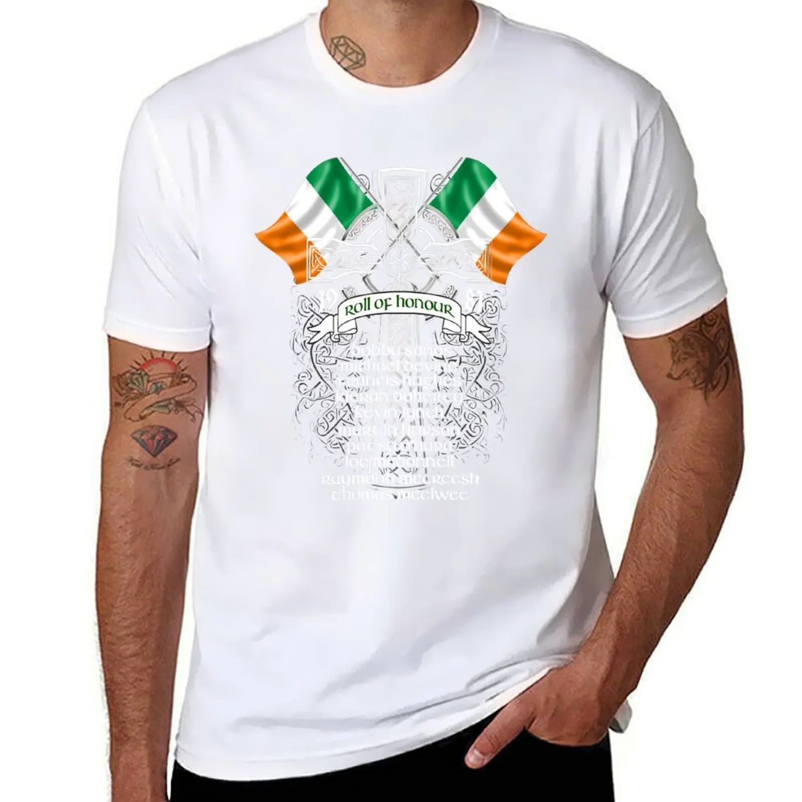 Camiseta masculina branca vint - Ireland Summer Clothing avaliação e preço