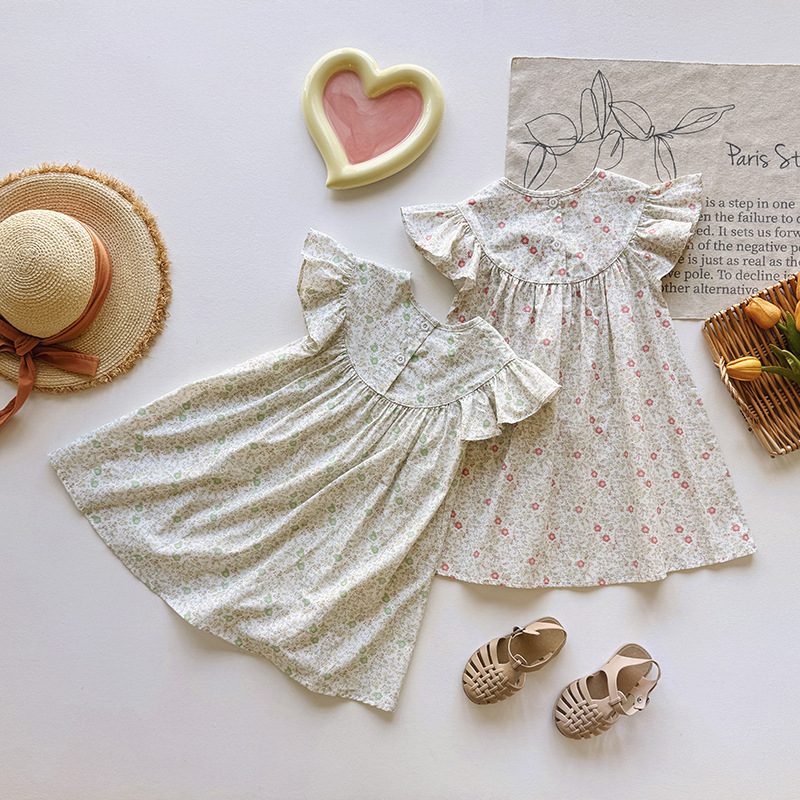 Vestido Infantil Floral de Alg - Summer Clothing Kids Sale avaliação e preço