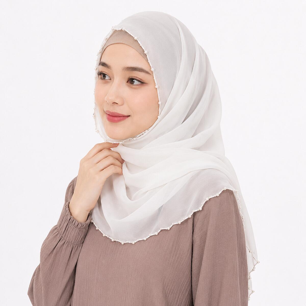 Lenço Hijab Liso de Chiffon Pé - Summer Clothing Hijab avaliação e preço