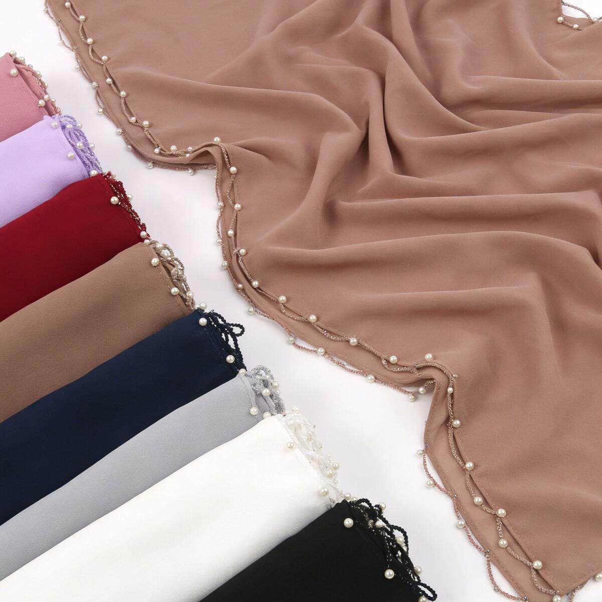 Lenço Hijab Liso de Chiffon Pé - Summer Clothing Hijab avaliação e preço