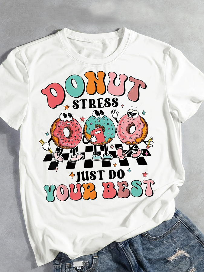 Camiseta com estampa de donut  - Summer Clothing Trends 2025 Women'S avaliação e preço