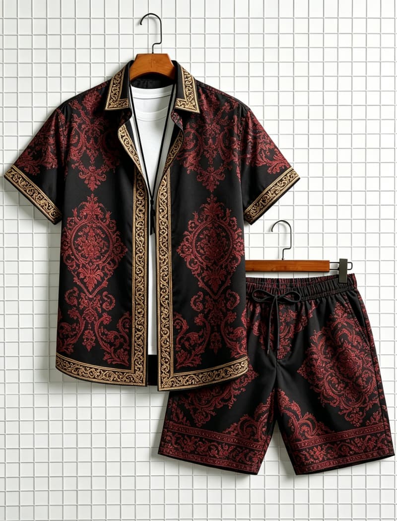 Conjunto de camisa de manga cu - Summer Clothing Essentials avaliação e preço