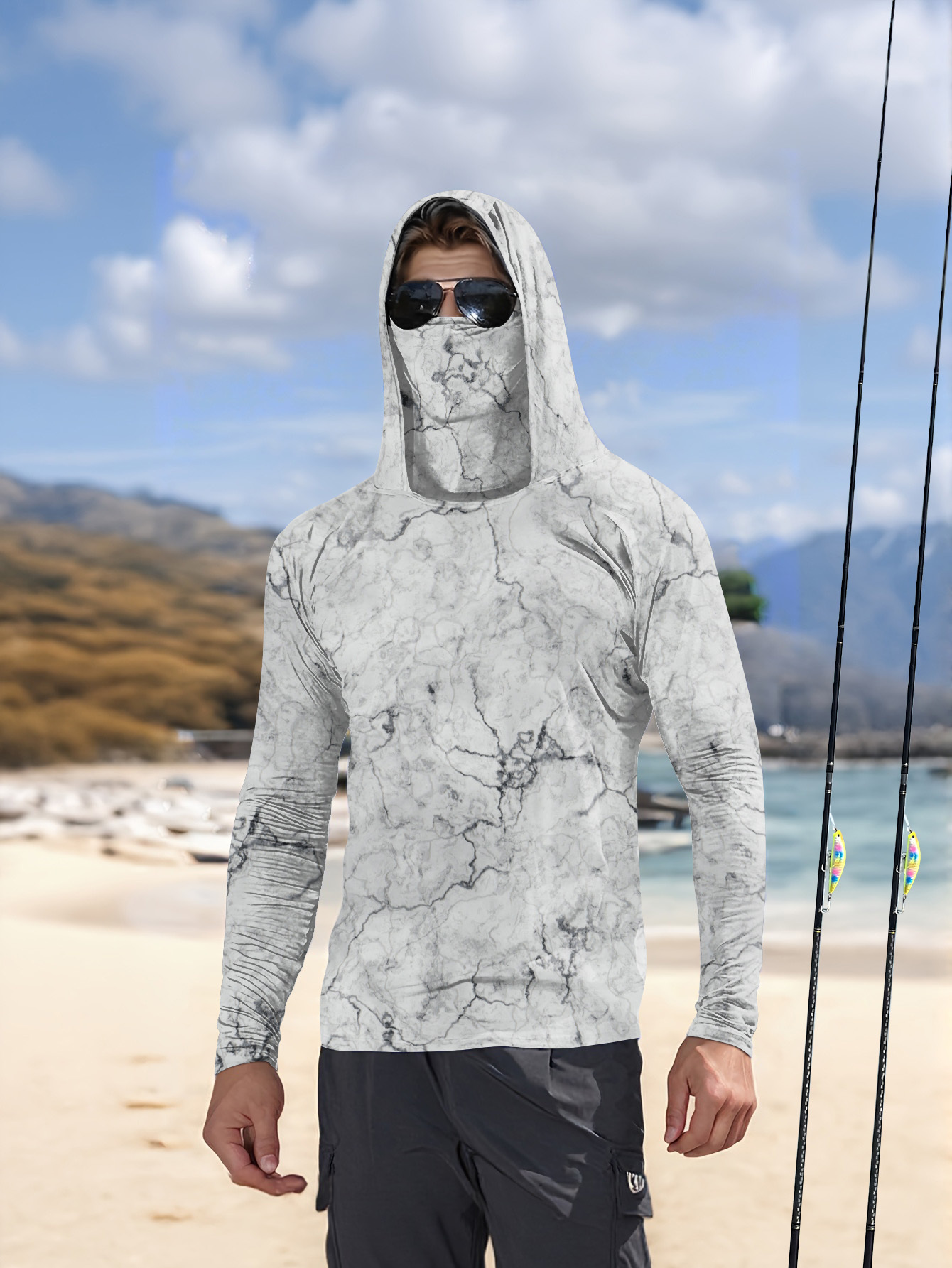 Camisa de pesca masculina com  - Summer Knit Clothing avaliação e preço