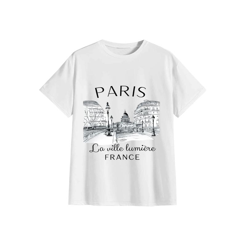 90s t camisa paris feminino im - Summer Clothing In Paris avaliação e preço