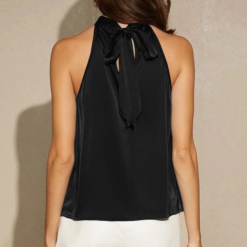 Elegante cetim halter pescoço  - Summer Clothing Images avaliação e preço