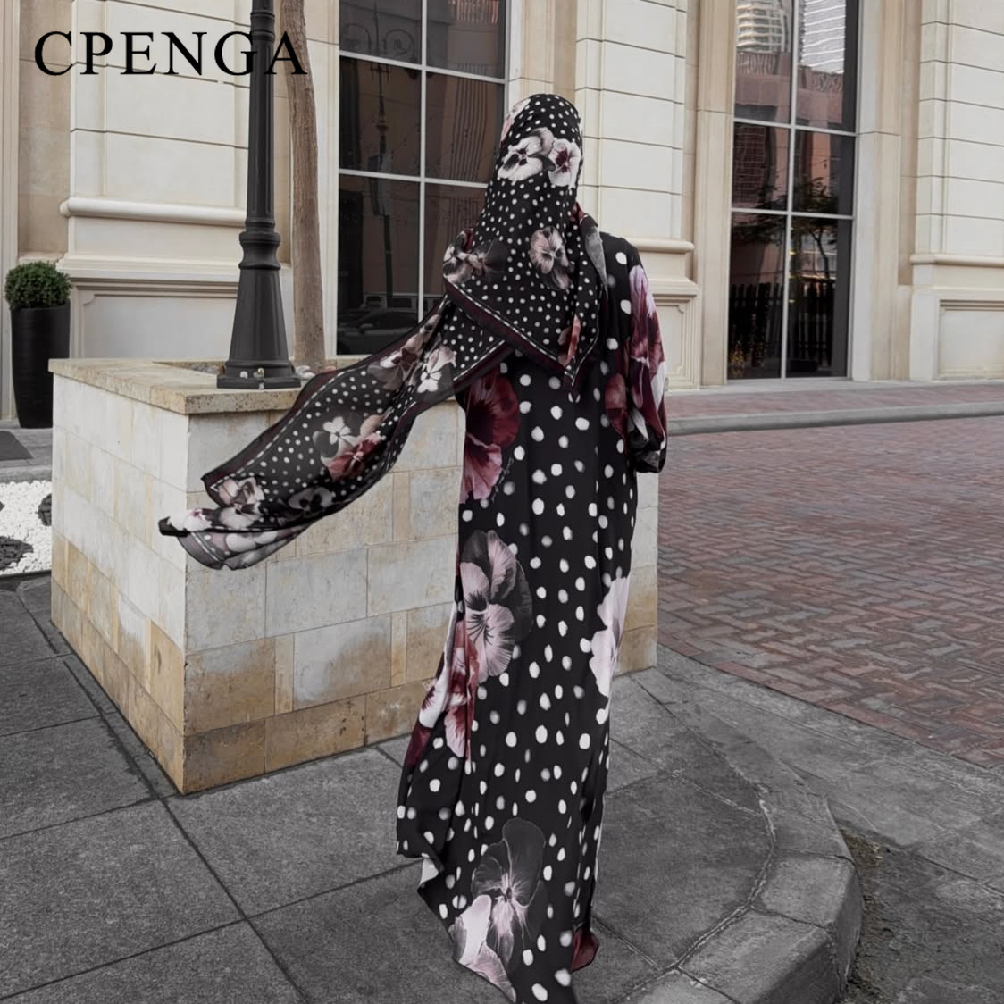 Abaya Floral de Duas Peças com - Summer Clothing Hijab avaliação e preço